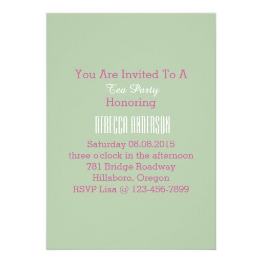 pink floral spring bridal shower tea party invite