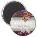 Pink Floral Spring Wedding Magnet magnet