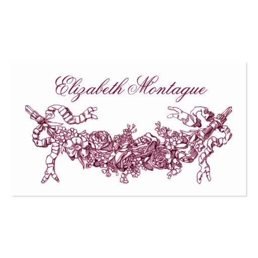 Pink Floral Swag Vintage Business or Calling Card Business Card