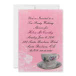 Pink Floral Tea Party Bridal Shower Invitation
