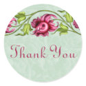 Pink Floral Thank You Stickers