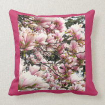 pink floral throw pillow