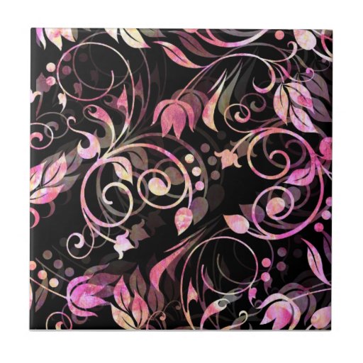 Pink Floral Tile