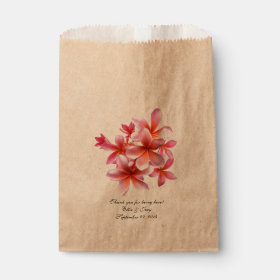 Pink Floral Tropical Plumeria Wedding Gift Bags