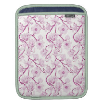 Pink Floral Vines Blossom Design Sleeves For iPads