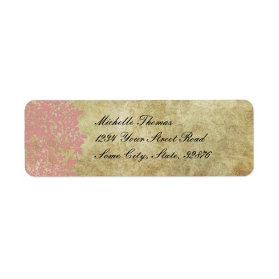 Pink Floral Vintage Wedding Address Return Address Labels