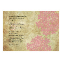 Pink Floral Vintage Wedding Invitations