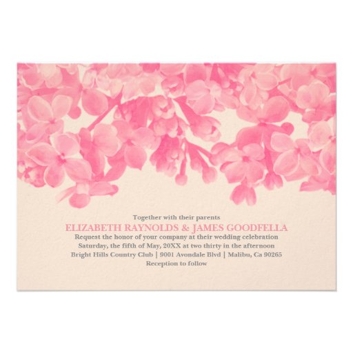 Pink Floral Wedding Invitations