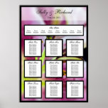 Pink Floral Wedding Table Seating Plan Print