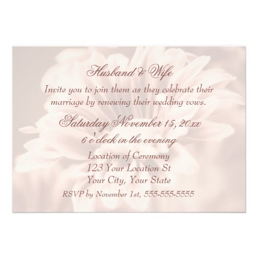 Pink Floral Wedding Vow Renewal Invitations