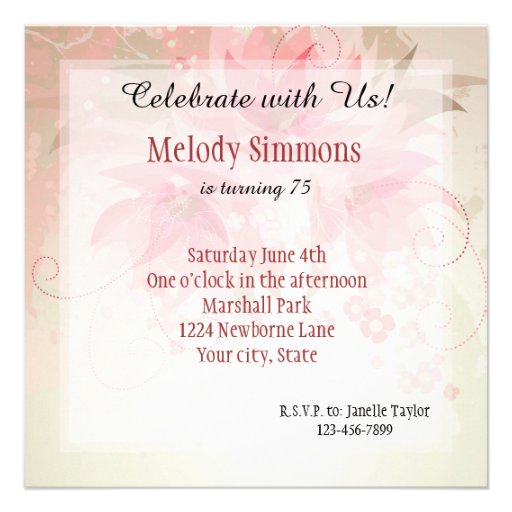 Pink Floral Whimsy Invitations