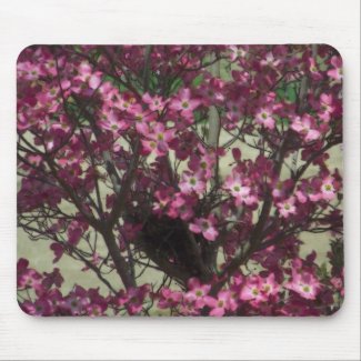 Pink Floral with Bird Nest Mousepad mousepad