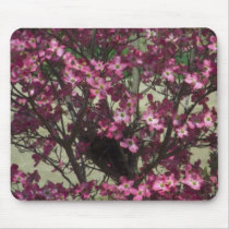 Pink Floral with Bird Nest Mousepad by KELLBELL535 Pink Floral with Bird Nest Mousepad