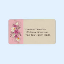 Pink Floral with Leaves labels