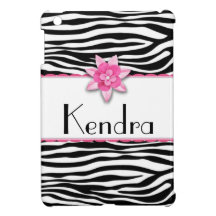 Pink floral zebra print iPad mini cover