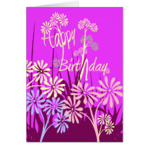 Pink Florals Birthday Card