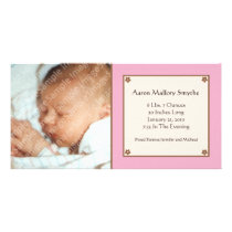 Pink Flower Baby Photo Card photo cards