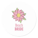 Pink Flower Beach Bride sticker
