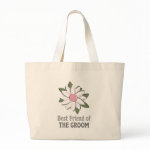 Pink Flower Best Friend Groom Canvas Bags