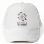 Pink Flower Best Friend Groom Hats