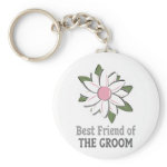 Pink Flower Best Friend Groom Keychain