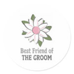 Pink Flower Best Friend Groom Sticker
