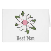 Pink Flower Best Man Cards