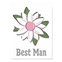 Pink Flower Best Man posters
