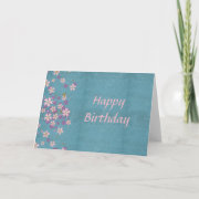 Pink Flower Birthday Card card
