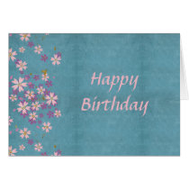 Pink Flower Birthday Card cards