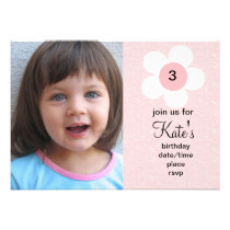 Pink flower birthday invitation (#INV 006) invitations