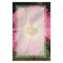 Pink Flower Blank Stationery by wingedturtle Pink Flower Blank Stationery