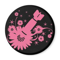 Pink Flower Bomb magnets