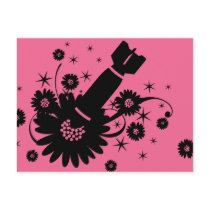 Pink Flower Bomb postcards by evilinpink Pink Flower Bomb postcards