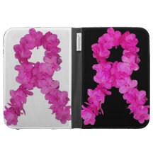 Pink Flower Breast Cancer Awareness Ribbon Kindle Covers