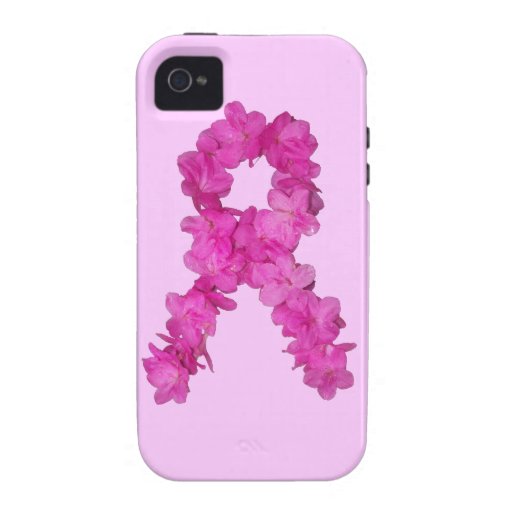 Pink Flower Breast Cancer Awareness Ribbon iPhone 4/4S Cover