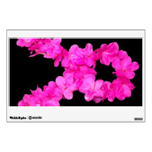 Pink Flower Breast Cancer Awareness Ribbon Room Sticker