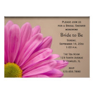 Pink Flower Bridal Shower Invitations