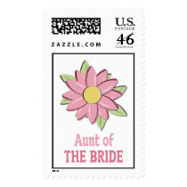 Pink Flower Bride Aunt Postage