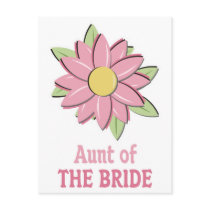 Pink Flower Bride Aunt Postcard