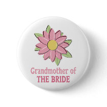 Pink Flower Bride Grandmother buttons