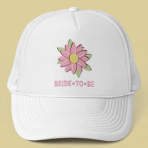 Pink Flower Bride to Be hats