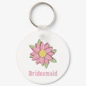 Pink Flower Bridesmaid keychains