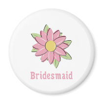 Pink Flower Bridesmaid Magnet