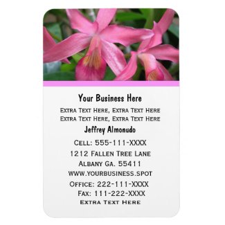 Pink Flower: Business Card: Premium Magnet premiumfleximagnet