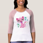 Pink Flower Cat ( gatto) t-shirts