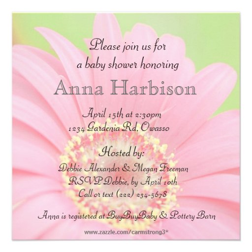 Pink "Flower Child" Sonogram Shower Invite-square