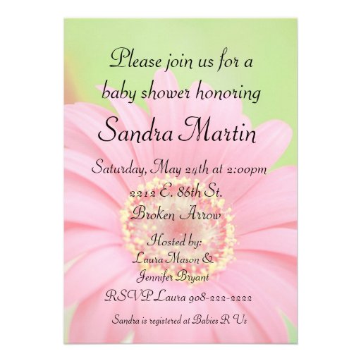 Pink "Flower Child" Ultrasound Baby Shower Invites