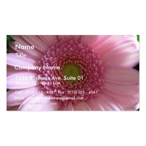 Pink Flower Close Up Big Flower Business Card Template