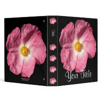 Pink Flower Customizable Art Binder